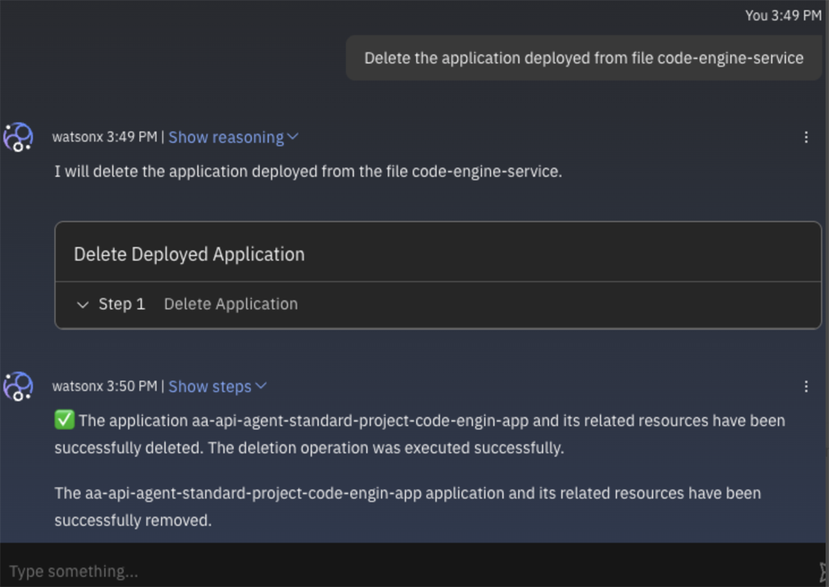 Delete deployed application and it's realted resources in IBM Code Engine